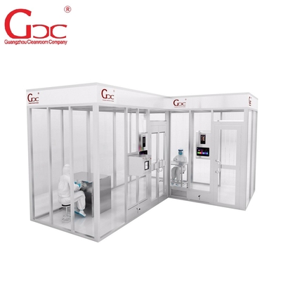Modularer Sauberstand mit Edelstahlrahmen Akrylplatten FFU und HEPA Filter Anpassbares Design
